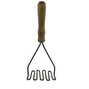 Vintage Potato Masher Wooden Handle Metal Farmhouse Decor 10 inch